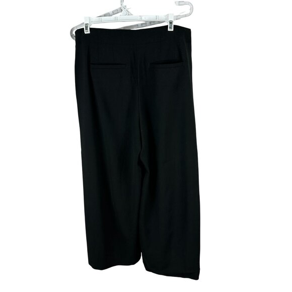 Loft Womens High-Waist Black Button Front Wide-Leg Pants Size 6 - Picture 3 of 6